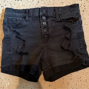 Mudd Black Distressed Women Shorts